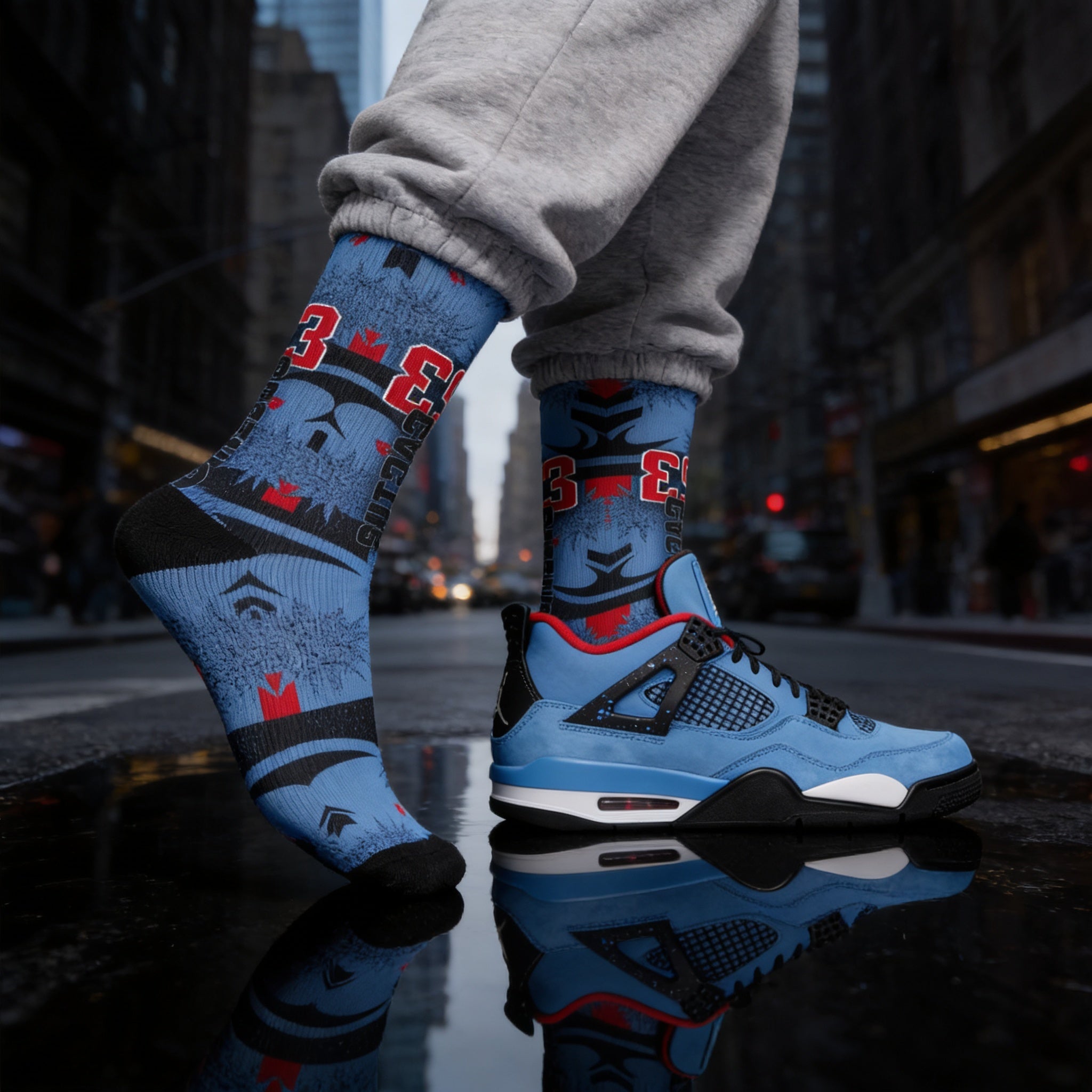 Matching Socks for Travis Scott x Jordan 4 Retro Cactus Jack Inspired Design