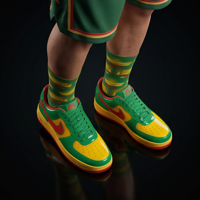 Lil Yachty Air Force 1 Low 'Concrete Boys - Lucky Green' Matching Socks