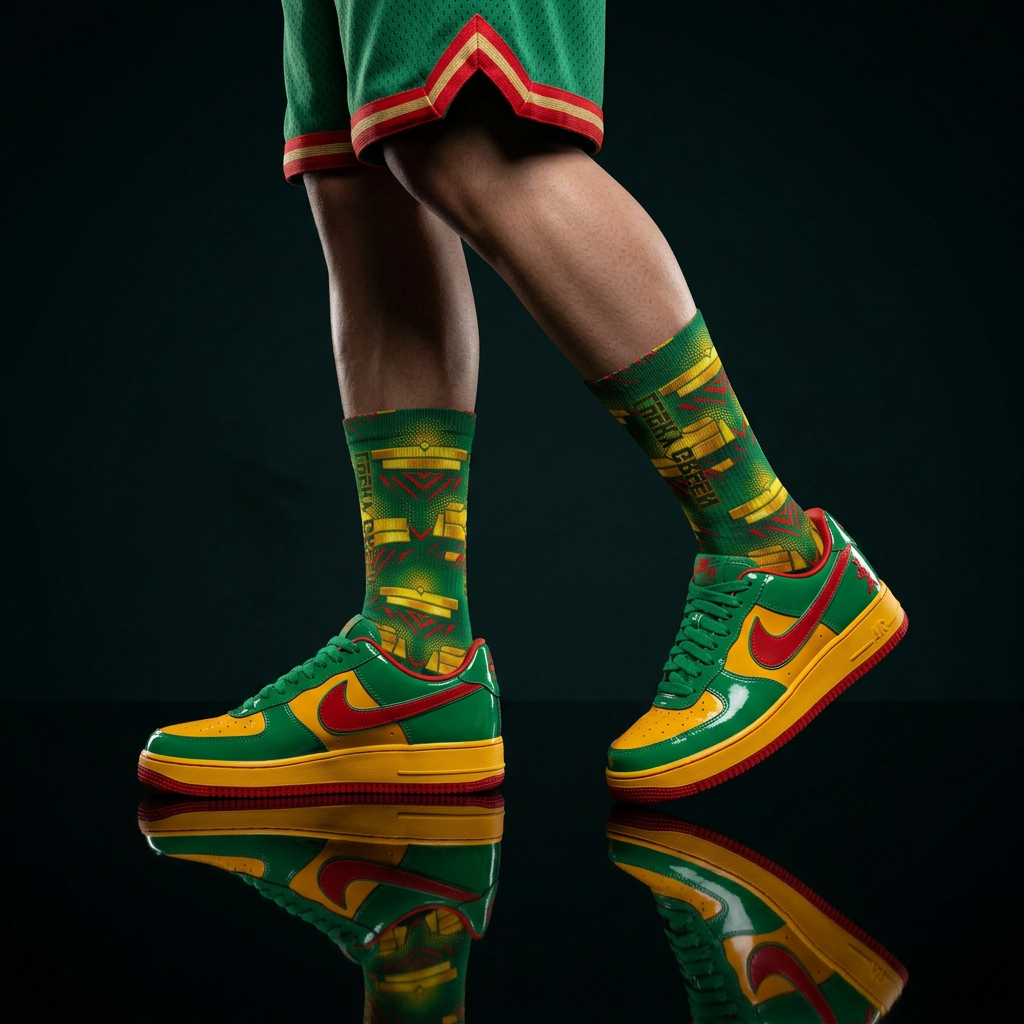 Lil Yachty Air Force 1 Low 'Concrete Boys - Lucky Green' Matching Socks