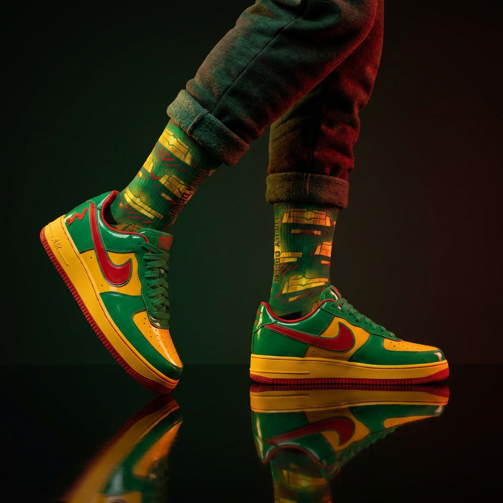 Lil Yachty Air Force 1 Low 'Concrete Boys - Lucky Green' Matching Socks