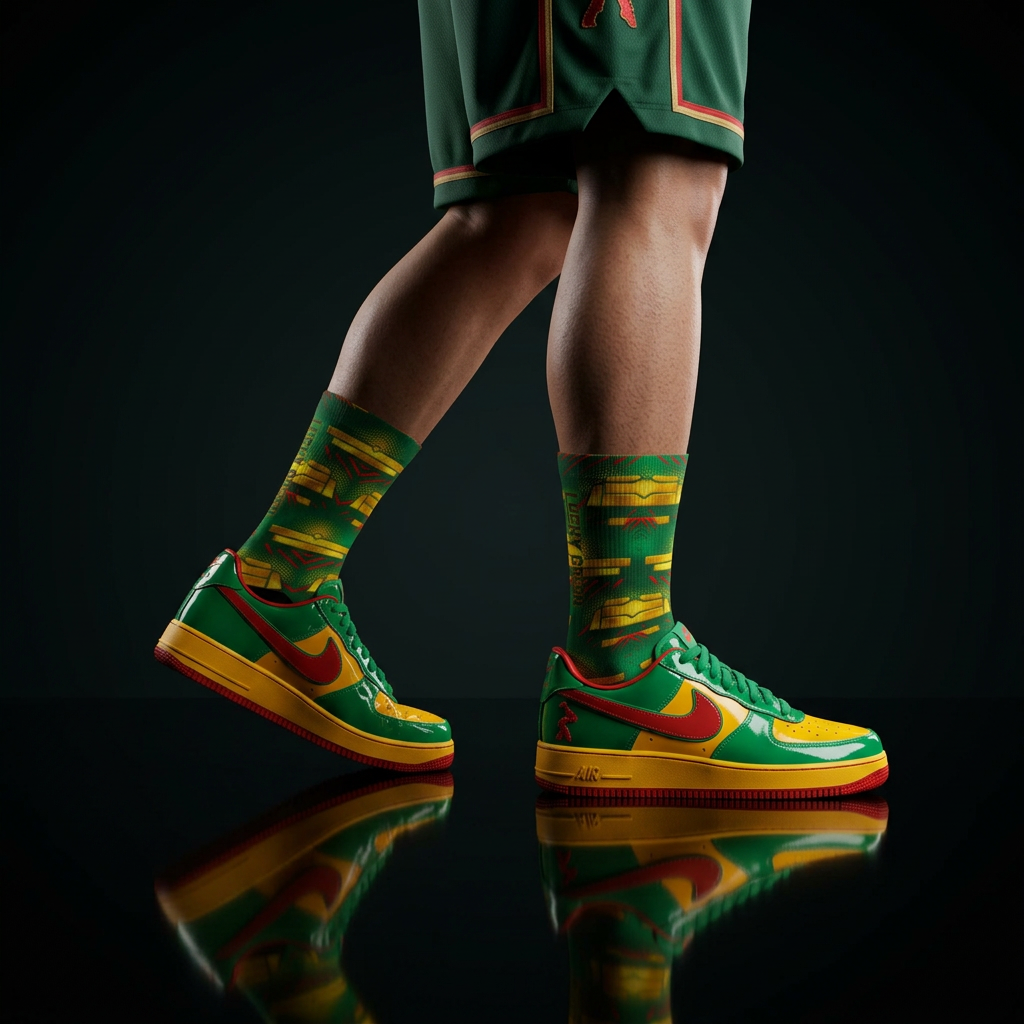 Lil Yachty Air Force 1 Low 'Concrete Boys - Lucky Green' Matching Socks