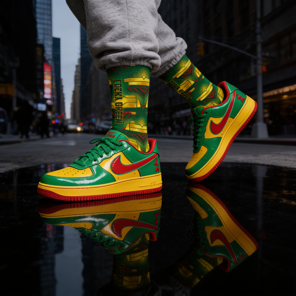 Lil Yachty Air Force 1 Low 'Concrete Boys - Lucky Green' Matching Socks