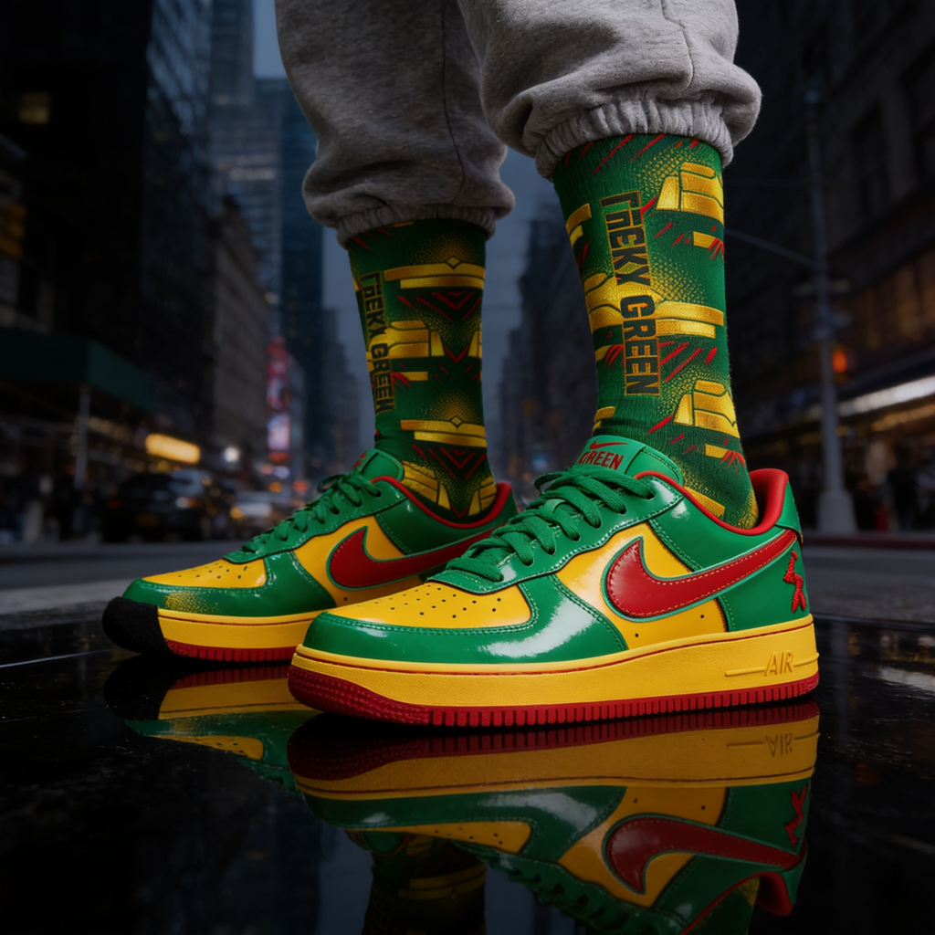 Lil Yachty Air Force 1 Low 'Concrete Boys - Lucky Green' Matching Socks