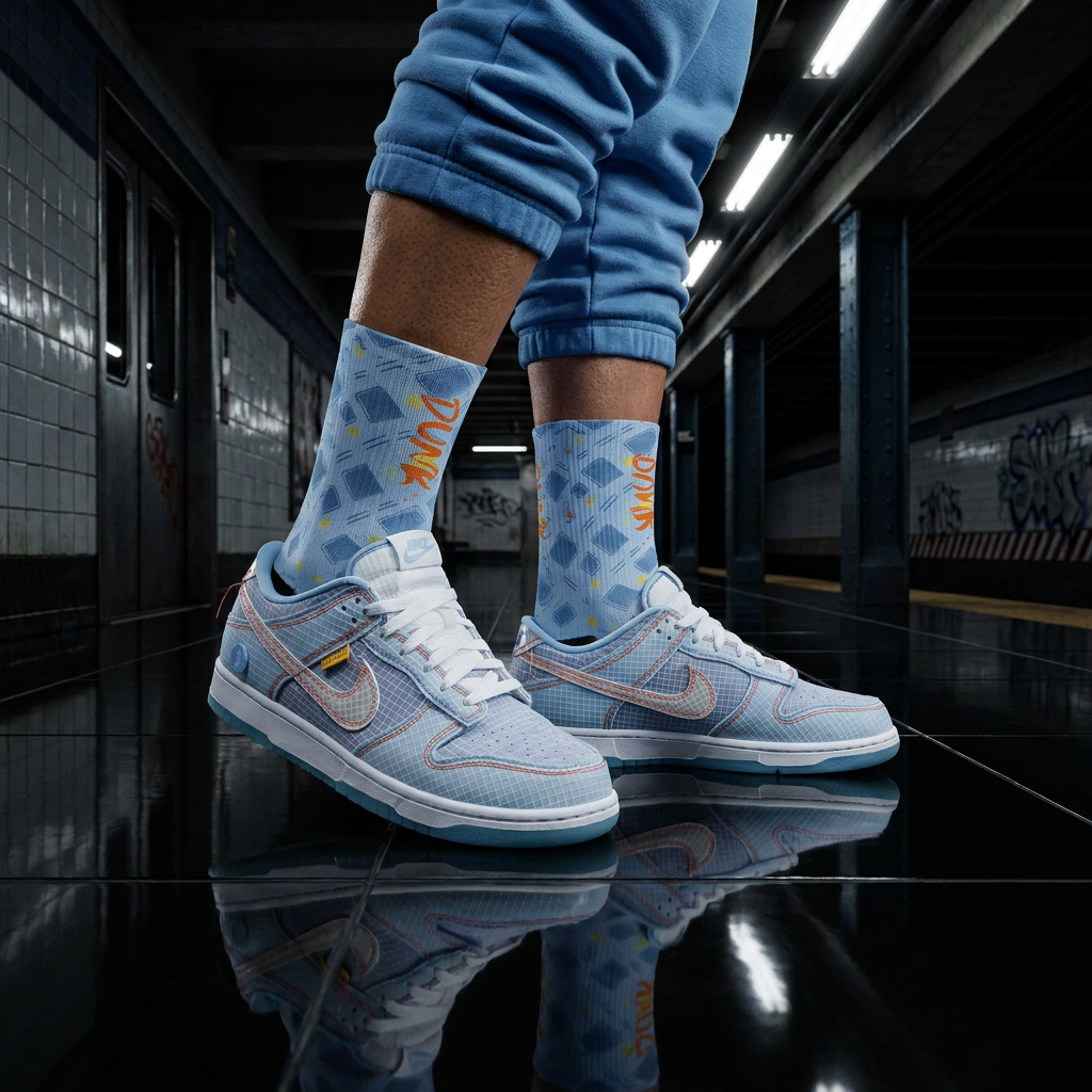 Socks to match Dunk Low 'Passport Pack - Argon'