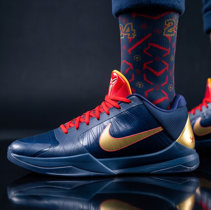 Caitlin Clark Zoom Kobe 5 Protro 'Indiana Fever' Matching Socks