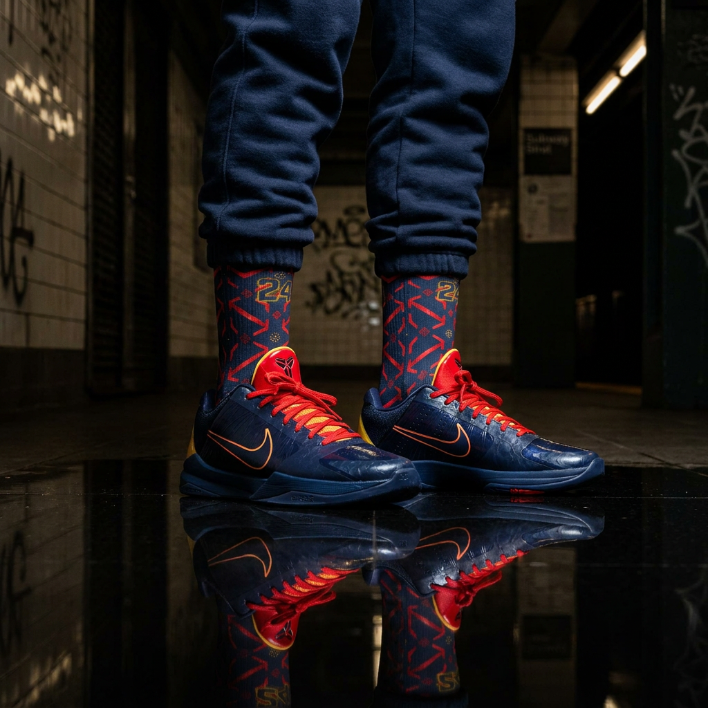 Caitlin Clark Zoom Kobe 5 Protro 'Indiana Fever' Matching Socks