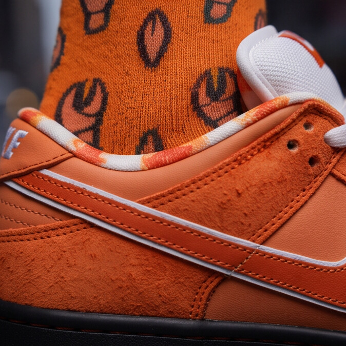 Concepts Dunk Low SB 'Orange Lobster' Matching Socks