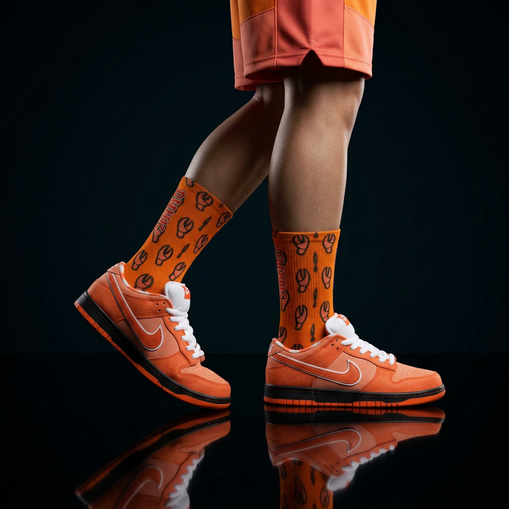 Concepts Dunk Low SB 'Orange Lobster' Matching Socks
