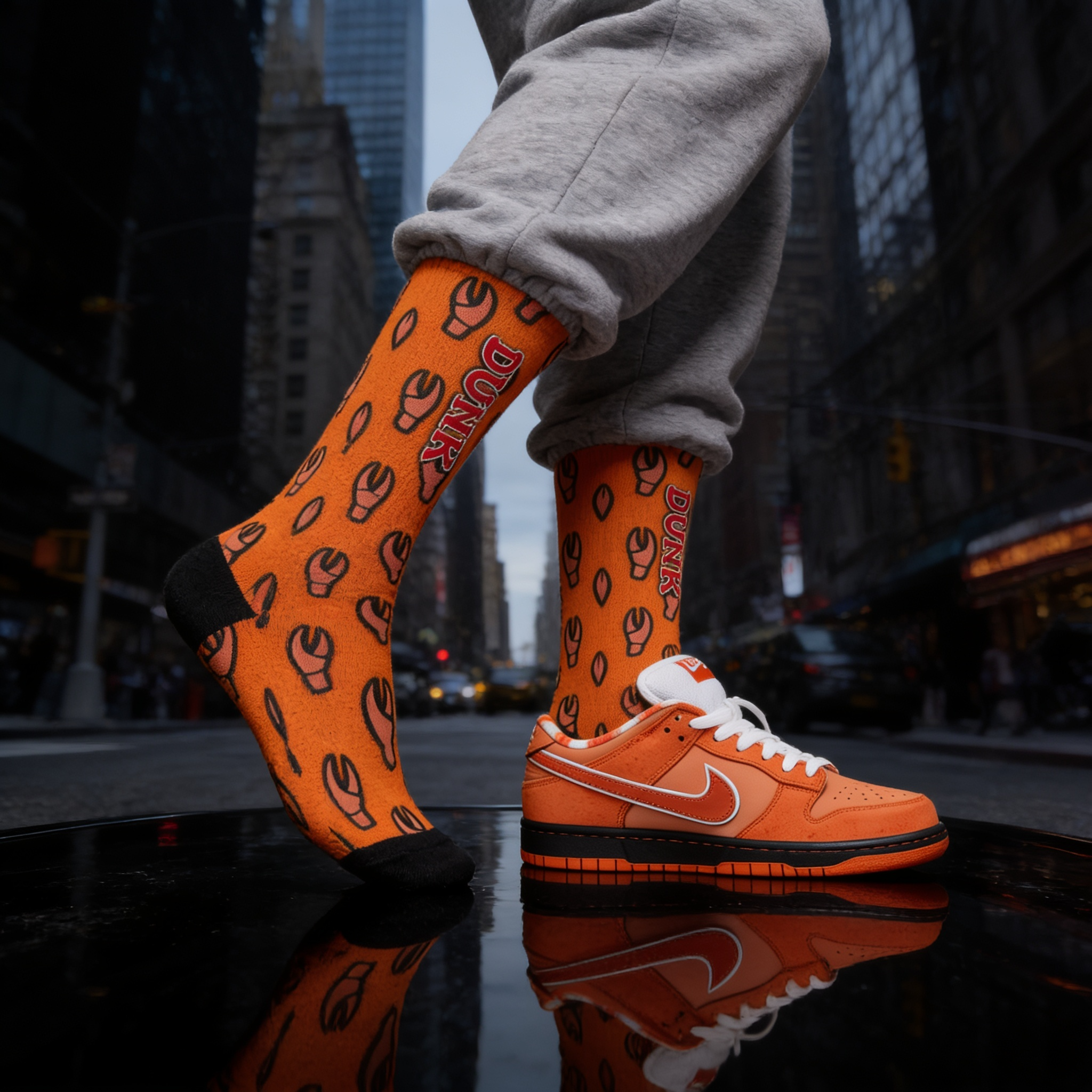 Concepts Dunk Low SB 'Orange Lobster' Matching Socks