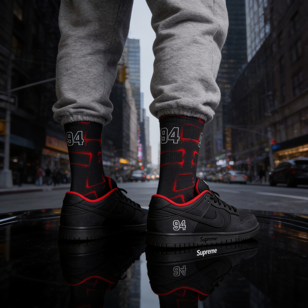 Dunk Low SB 'Black' Matching Socks