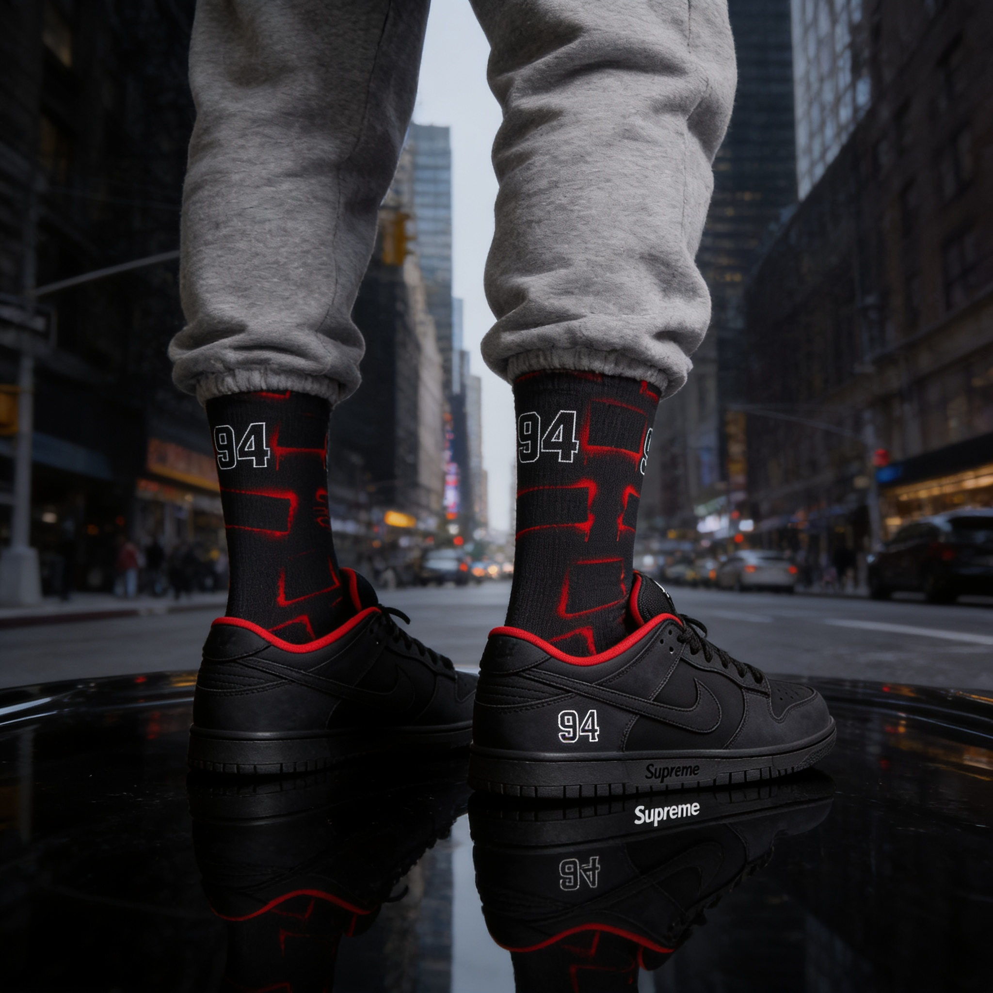 Dunk Low SB 'Black' Matching Socks
