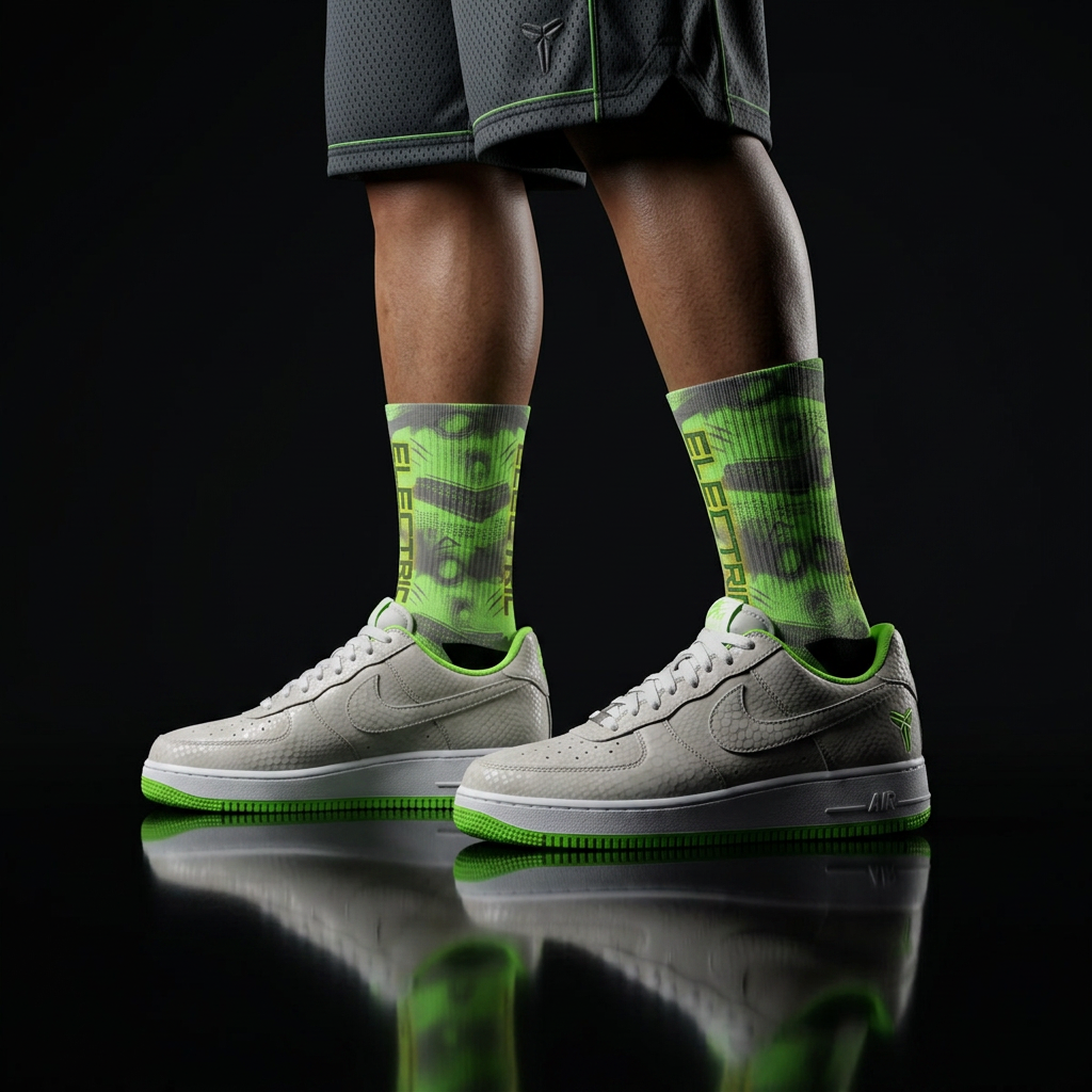 Kobe Nike Air Force 1 Low 'Electric Green' Matching Socks