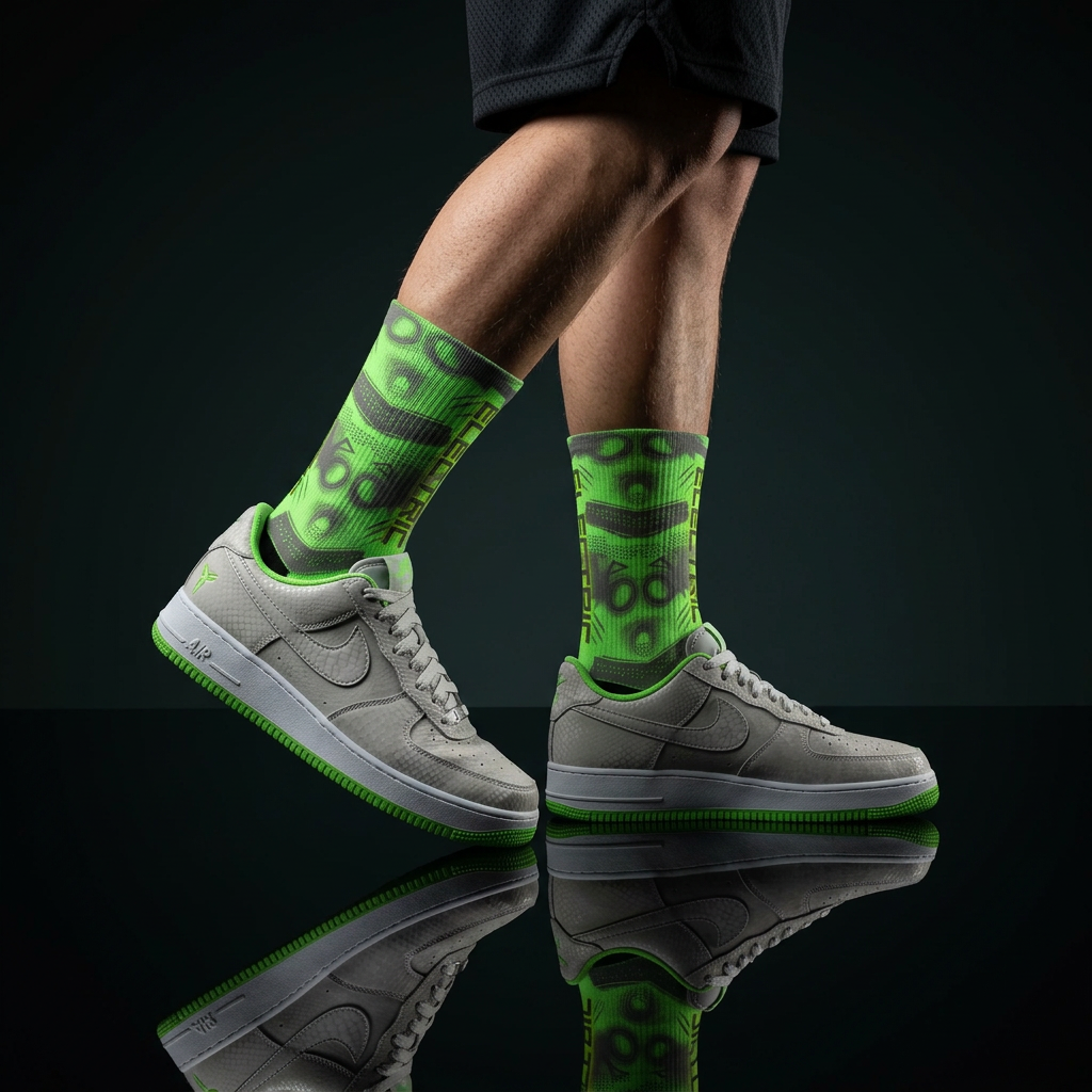 Kobe Nike Air Force 1 Low 'Electric Green' Matching Socks