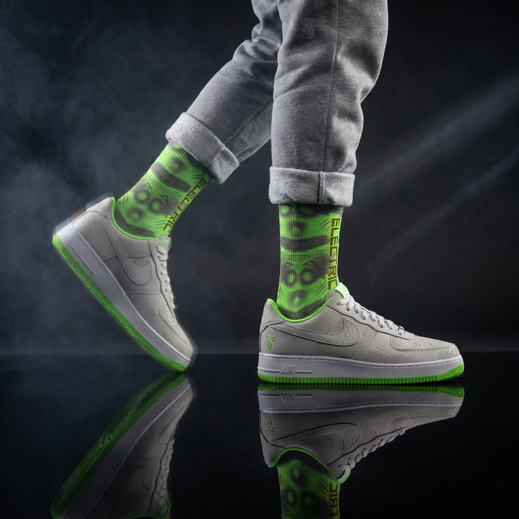 Kobe Nike Air Force 1 Low 'Electric Green' Matching Socks