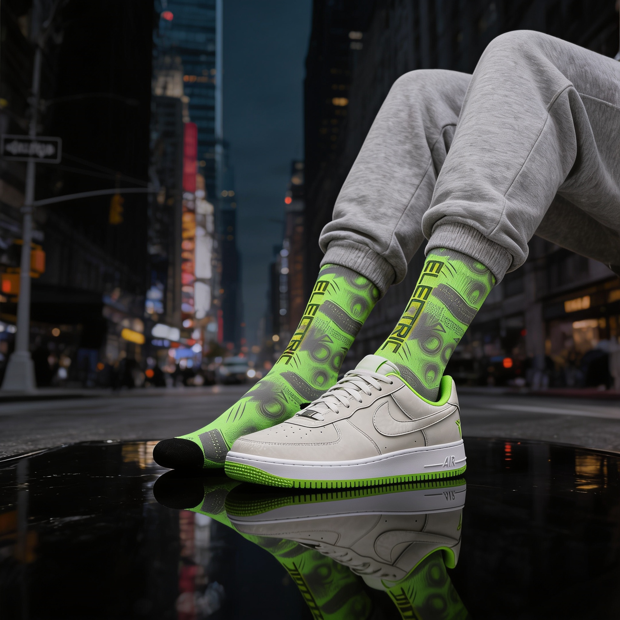Kobe Nike Air Force 1 Low 'Electric Green' Matching Socks