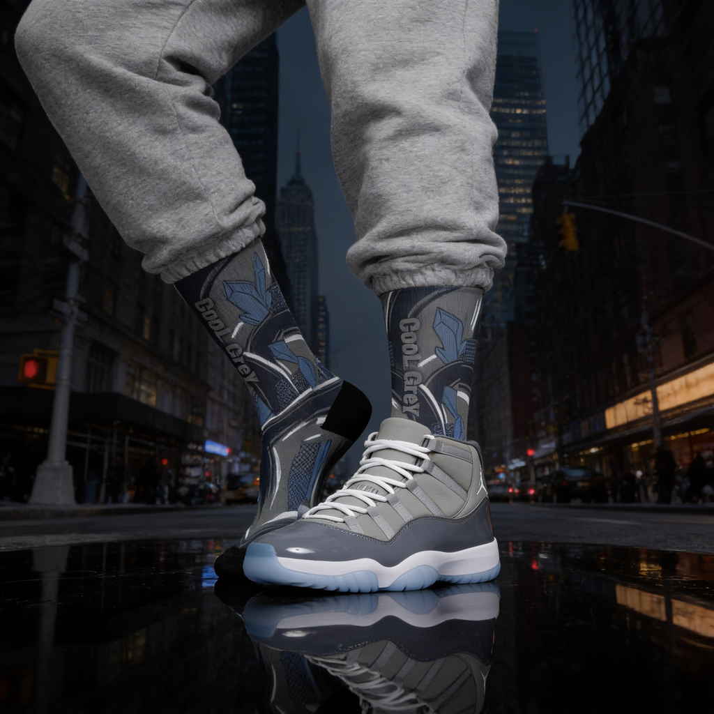Nike Air Jordan 11 Retro 'Cool Grey' 2021 Matching Socks