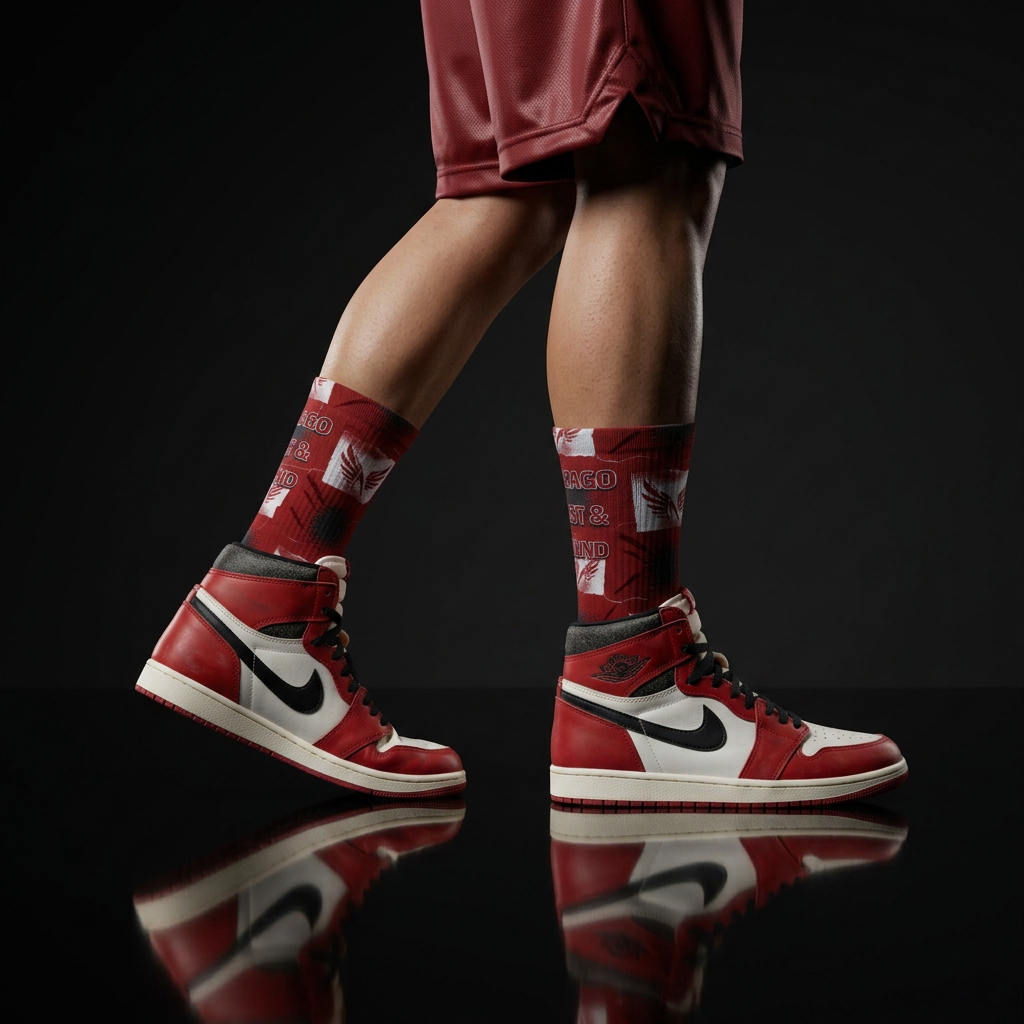 Nike Air Jordan 1 Retro High OG 'Chicago Lost & Found' Matching Socks