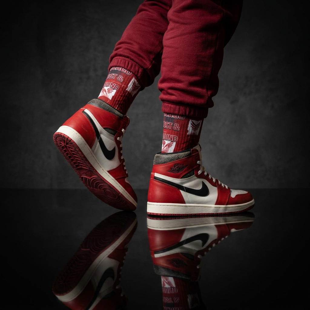 Nike Air Jordan 1 Retro High OG 'Chicago Lost & Found' Matching Socks