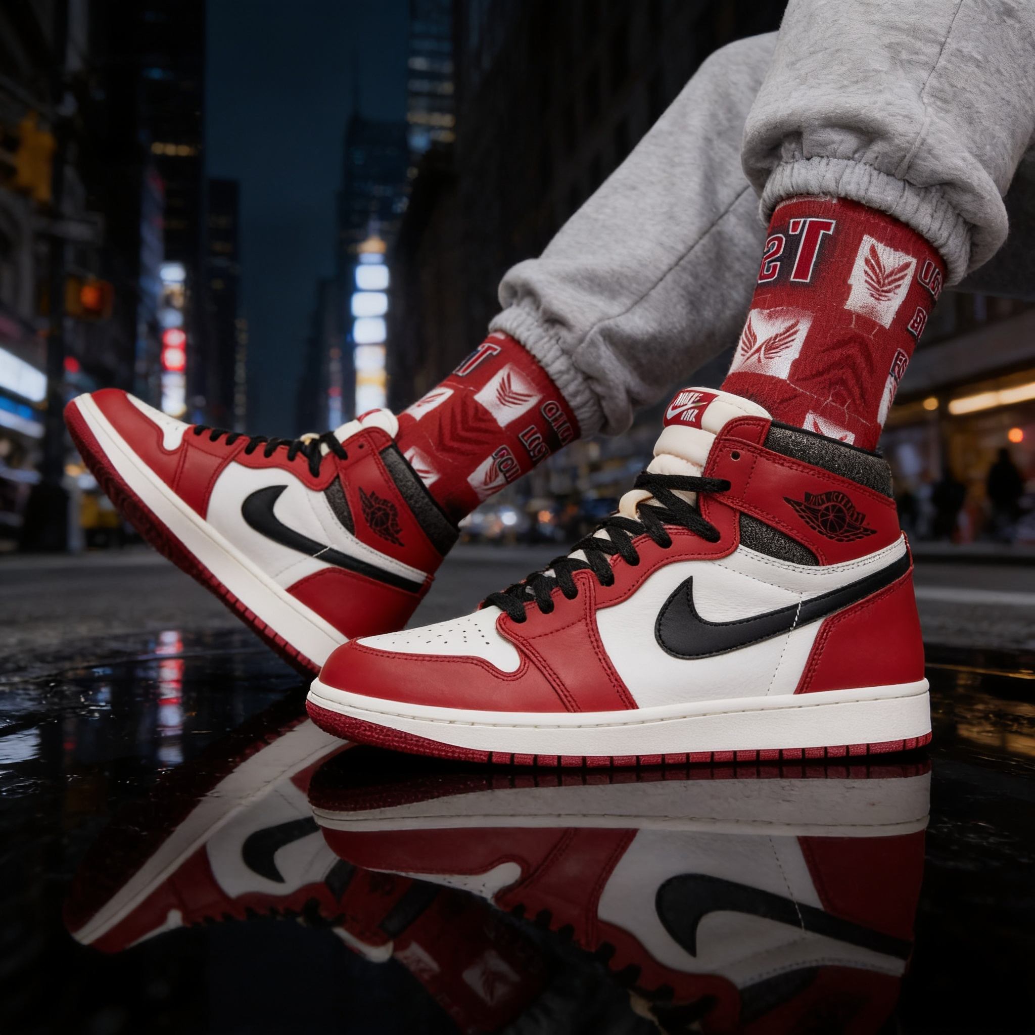Nike Air Jordan 1 Retro High OG 'Chicago Lost & Found' Matching Socks