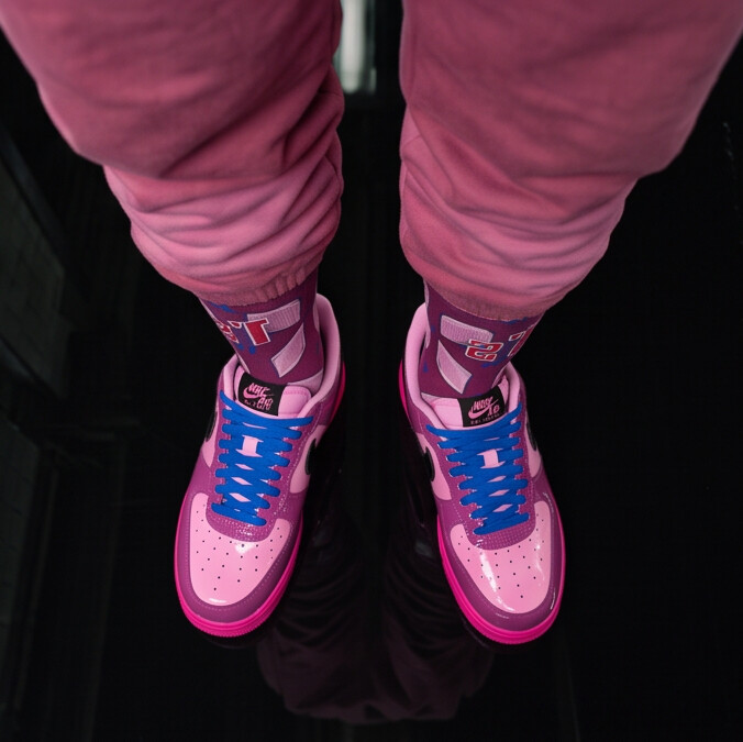Socks to match Air Force 1 Low 'Pink Cooler Patent'