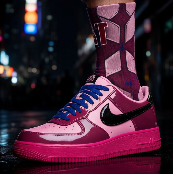 Socks to match Air Force 1 Low 'Pink Cooler Patent'