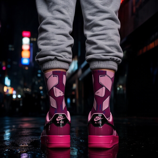 Socks to match Air Force 1 Low 'Pink Cooler Patent'