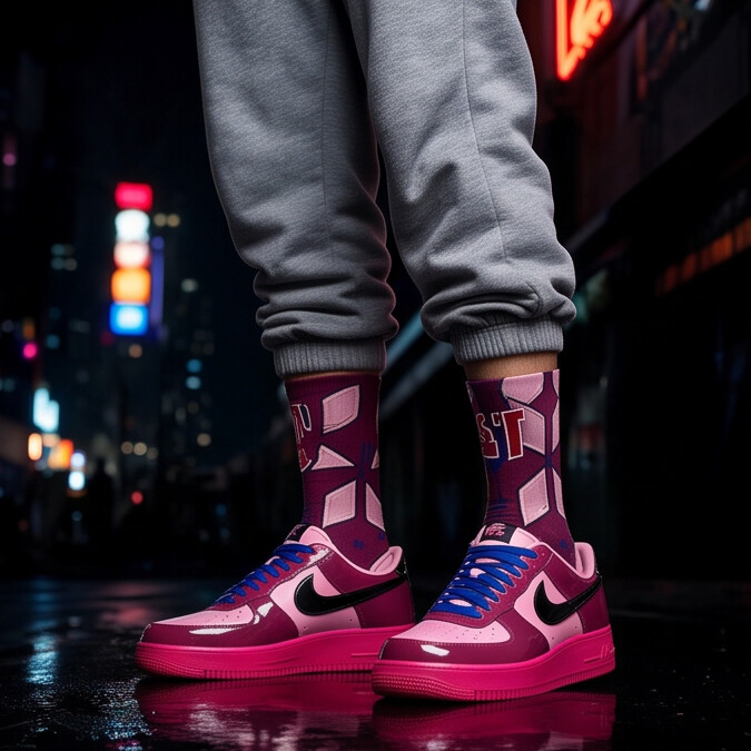 Socks to match Air Force 1 Low 'Pink Cooler Patent'