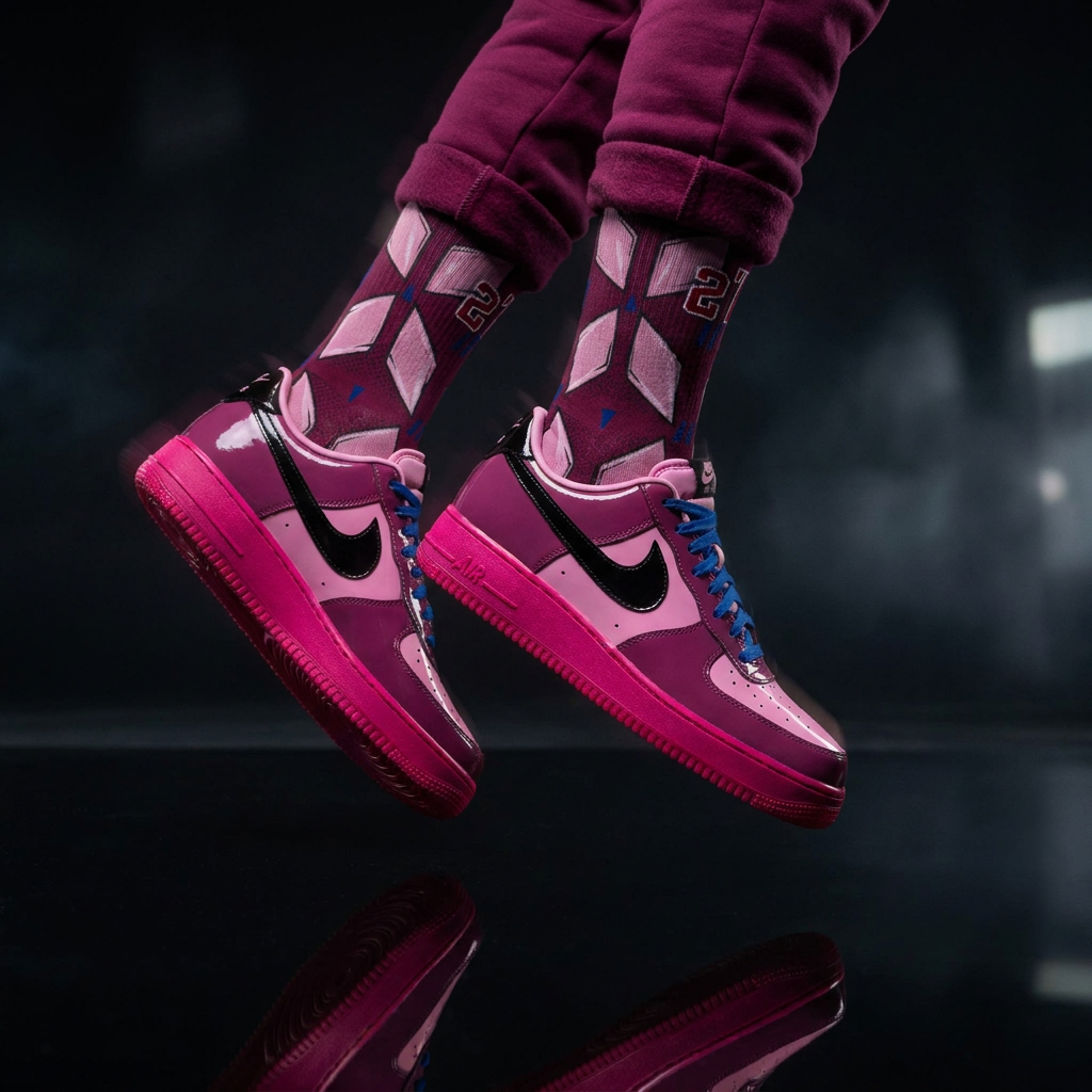 Socks to match Air Force 1 Low 'Pink Cooler Patent'