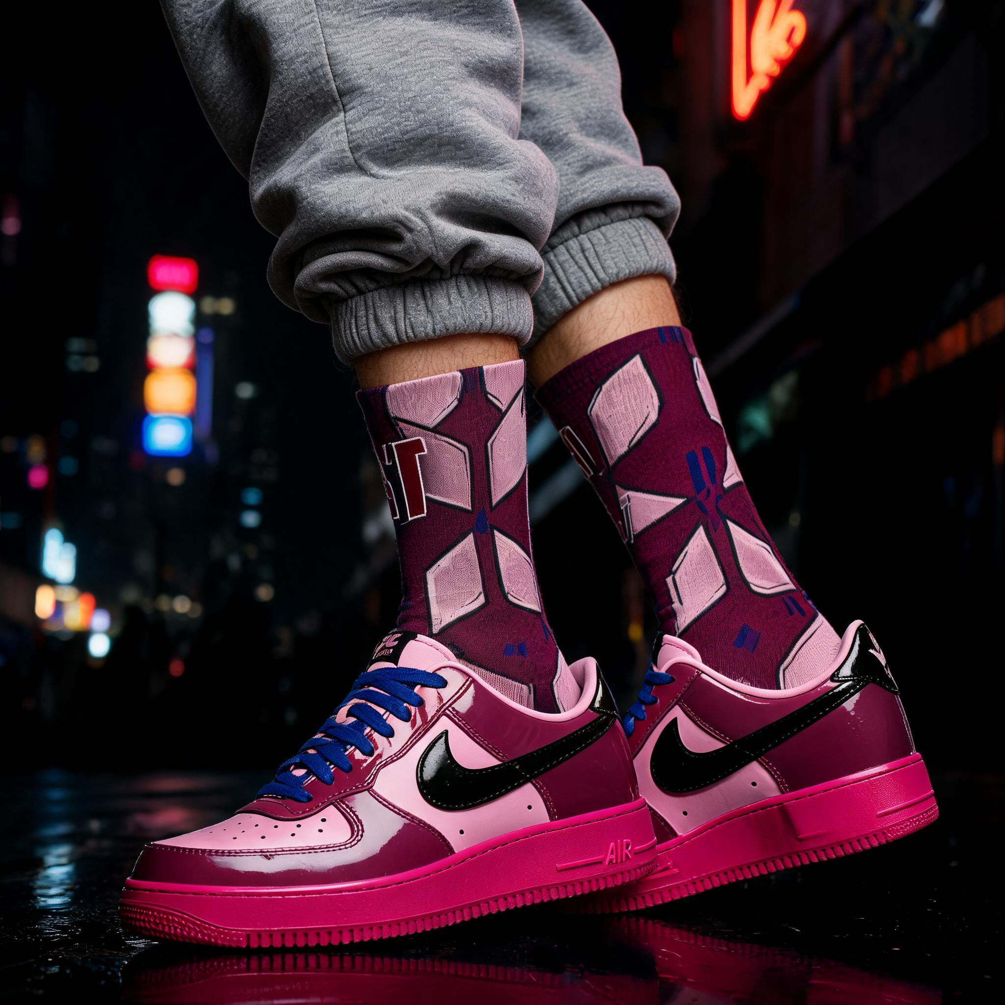 Socks to match Air Force 1 Low 'Pink Cooler Patent'
