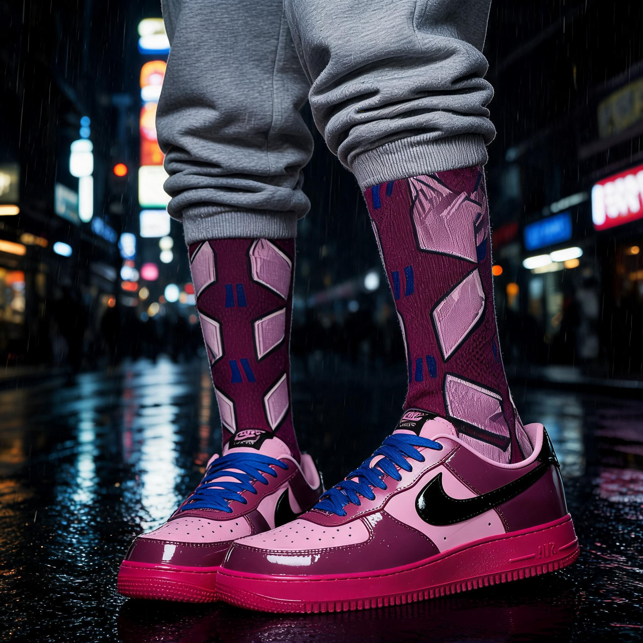 Socks to match Air Force 1 Low 'Pink Cooler Patent'