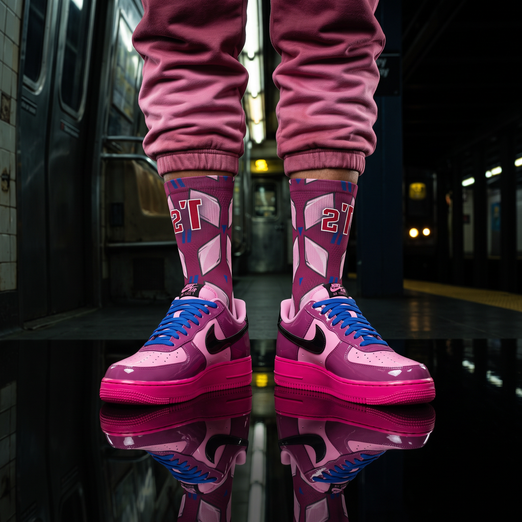 Socks to match Air Force 1 Low 'Pink Cooler Patent'