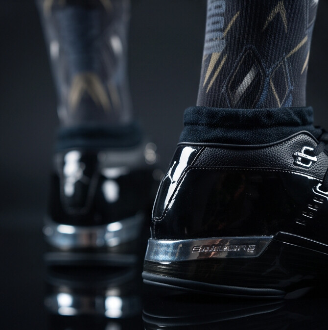 Socks to match Jordan 17 Low 'Black Patent'