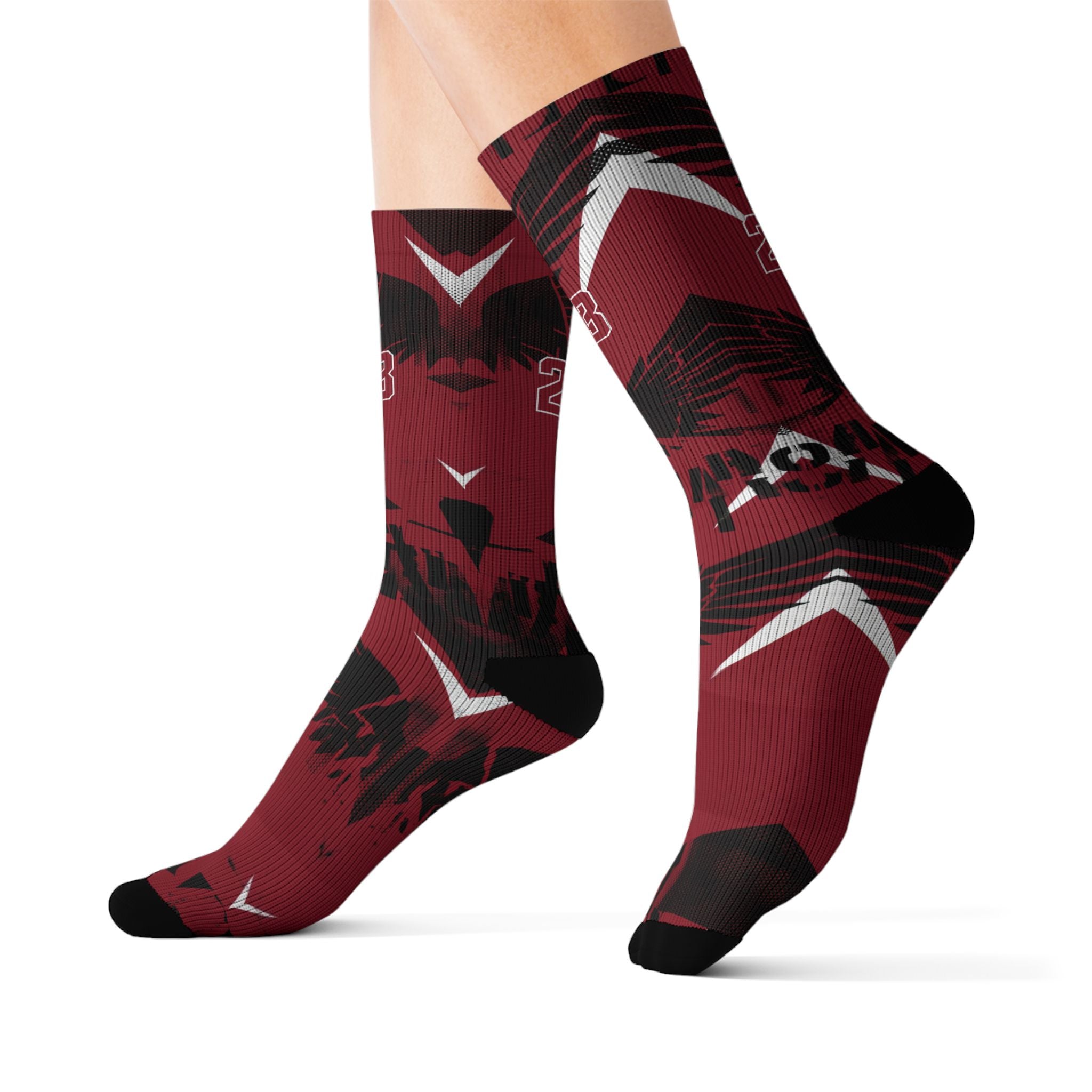 Jordan 1 Retro Low OG Banned 2026 matching Crew Socks | Crimson Red Basketball Streetwear