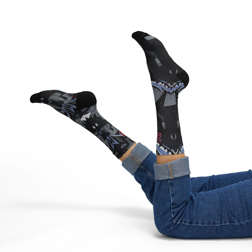 Jordan 5 Retro OG Black Metallic Reimagined matching Crew Socks | Fighter Jet Aviation Streetwear