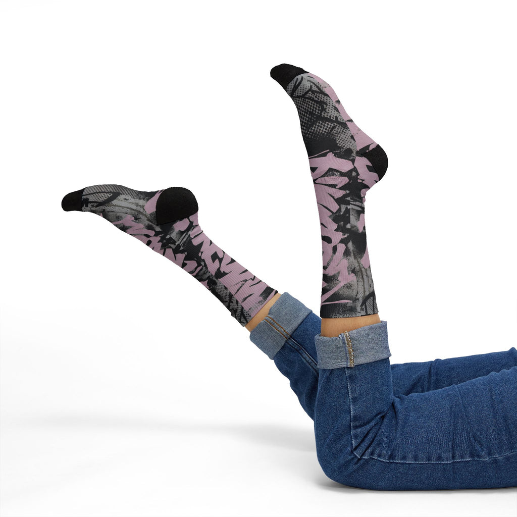 Socks to Match Max 95 Pink Foam Matching Crew Socks | Pink Foam Technical Streetwear Socks