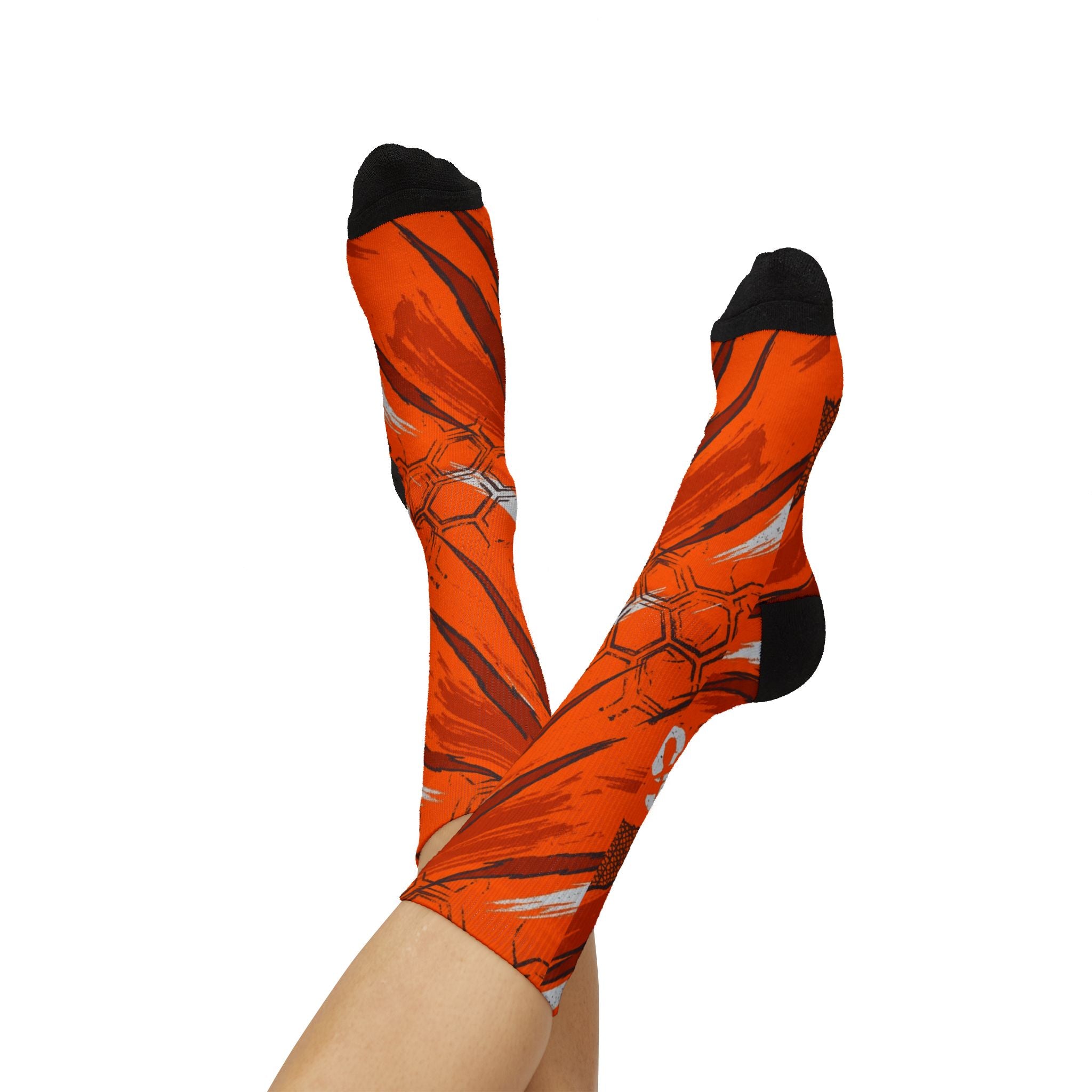 Socks to match NOCTA x Hot Step 2 Total Orange matching Crew Socks | Drake Inspired Orange Tech Basketball Streetwear