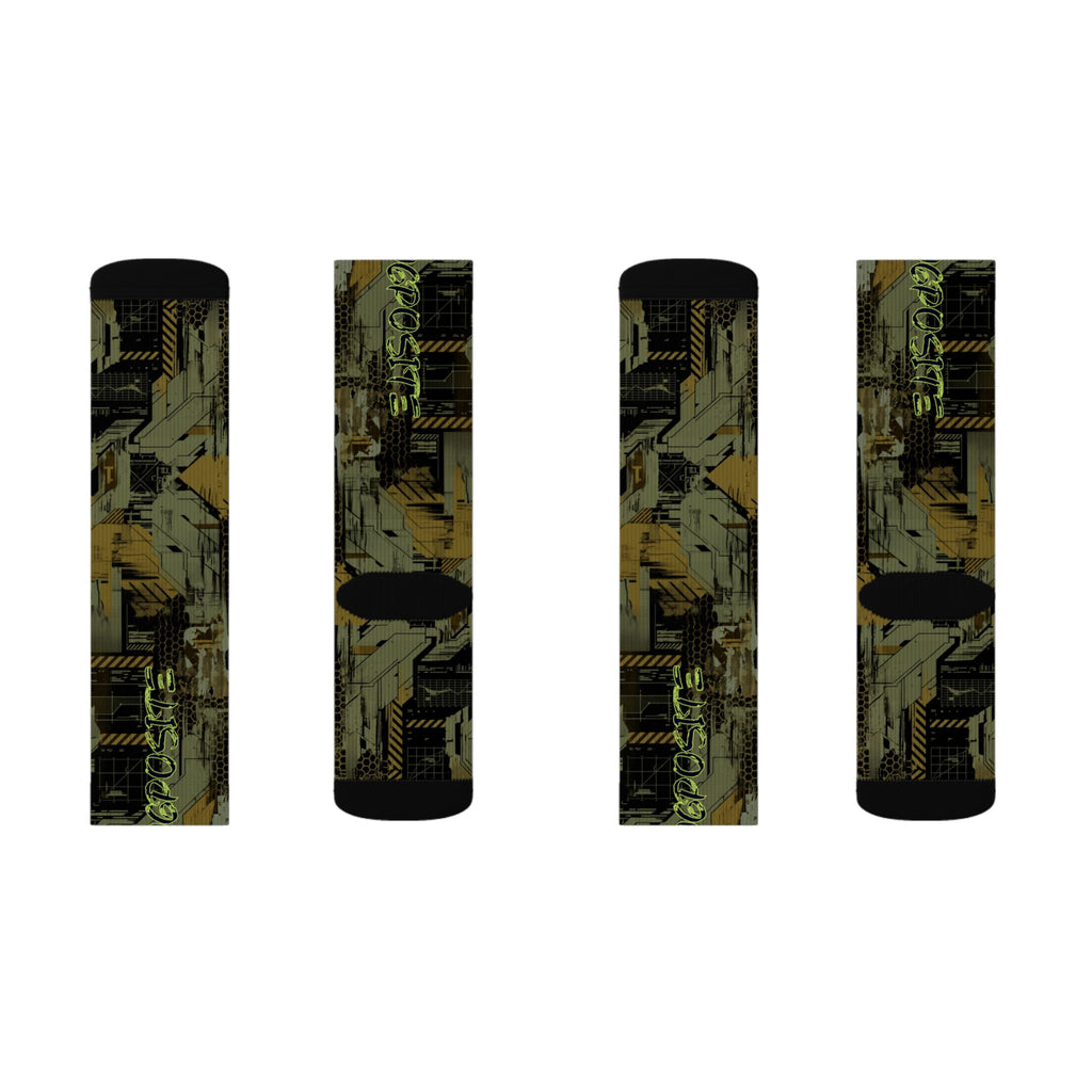 Clogposite Green Goblin matching Crew Socks | Villain Energy Basketball Sneaker Pattern Streetwear