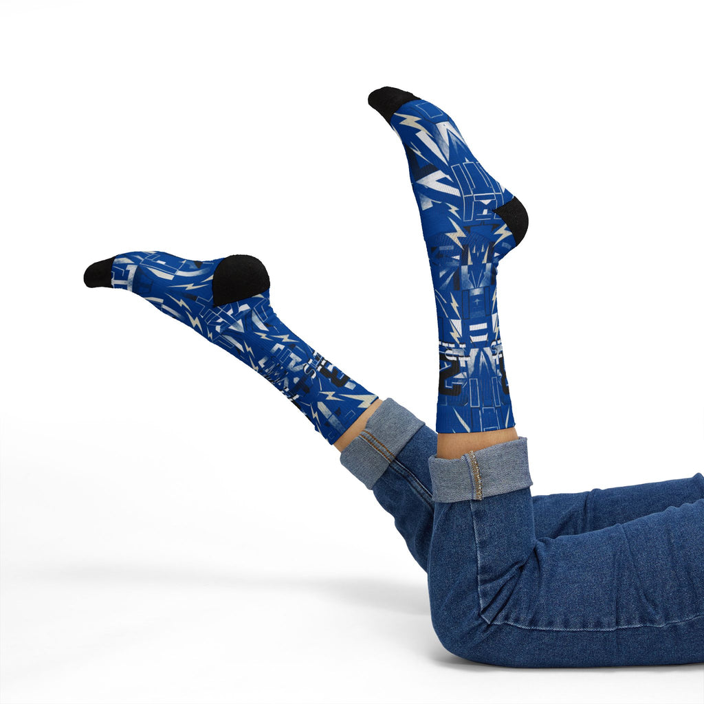 Matching Socks for Fragment Design x Travis Scott Jordan 1 Low OG Sail Military Blue Inspired Design