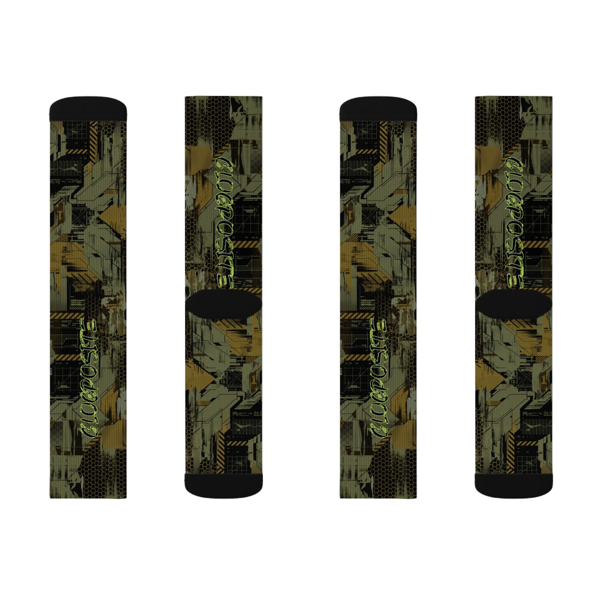 Clogposite Green Goblin matching Crew Socks | Villain Energy Basketball Sneaker Pattern Streetwear