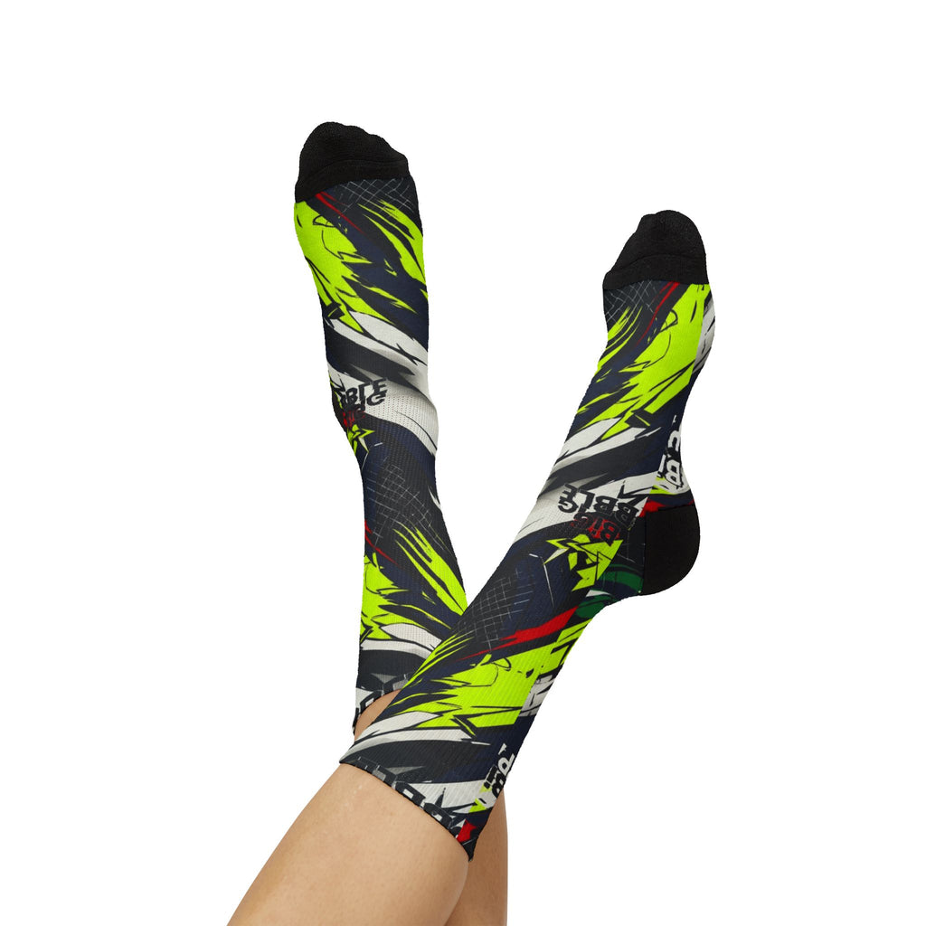Socks to match Air Max 95 OG 'Big Bubble - Paisley Neon' matching Crew Socks | 90s Tech Nostalgia Volt Black Streetwear