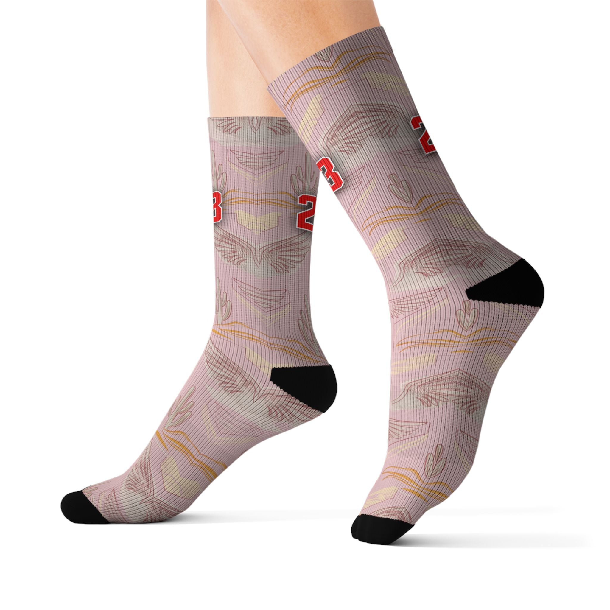 Socks to match Jordan 1 Retro Low OG Sail Tropical Pink Inspired Design
