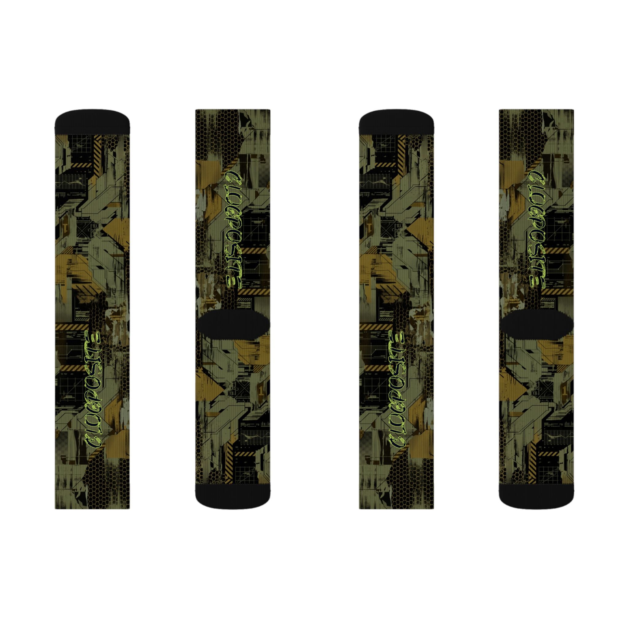 Clogposite Green Goblin matching Crew Socks | Villain Energy Basketball Sneaker Pattern Streetwear