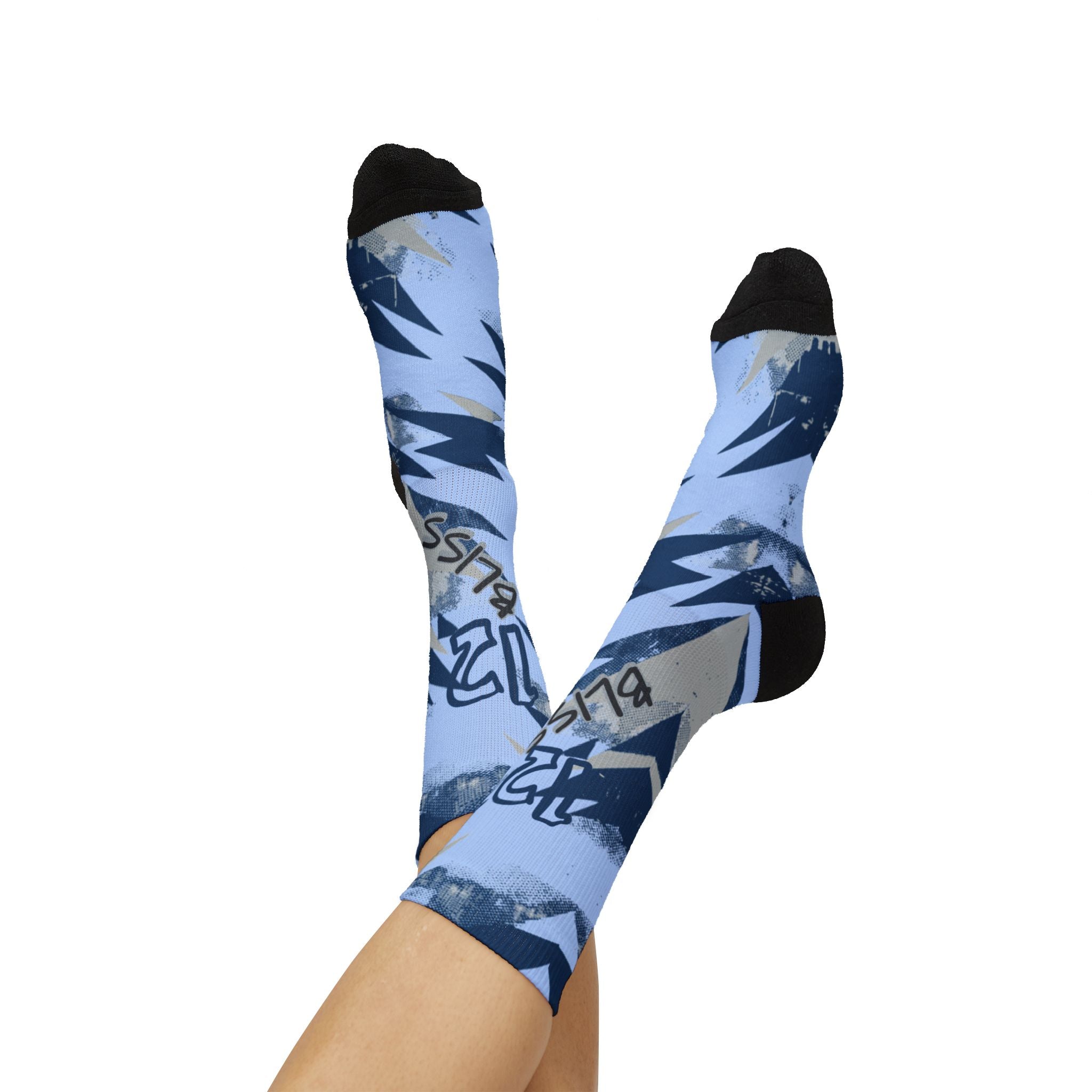 Socks to match Ja 3 Cobalt Bliss Matching Crew Socks | Morant Memphis Grizzlies Streetwear Basketball