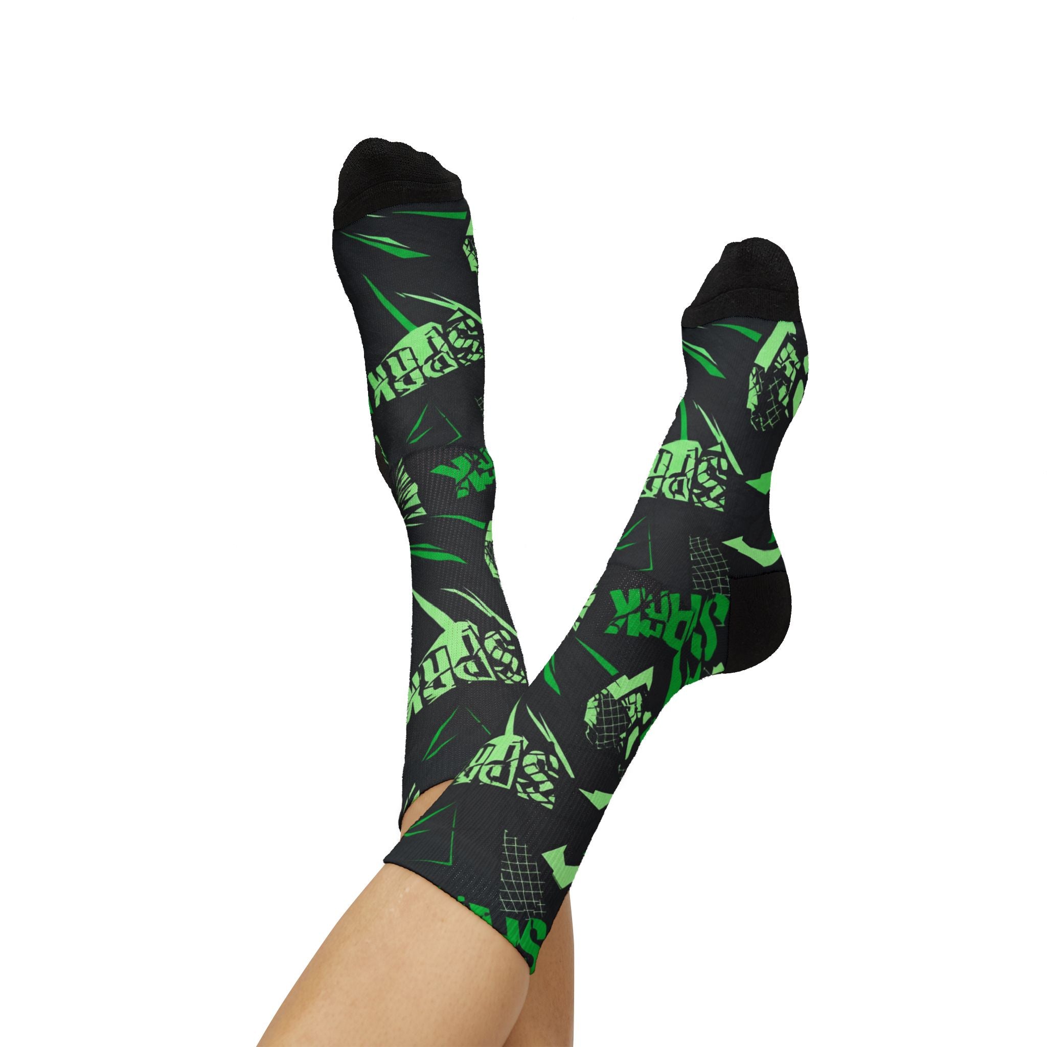 Socks to match Travis Scott Jordan Jumpman Jack Green Spark matching Crew Socks | Electric Lime Streetwear Basketball Socks