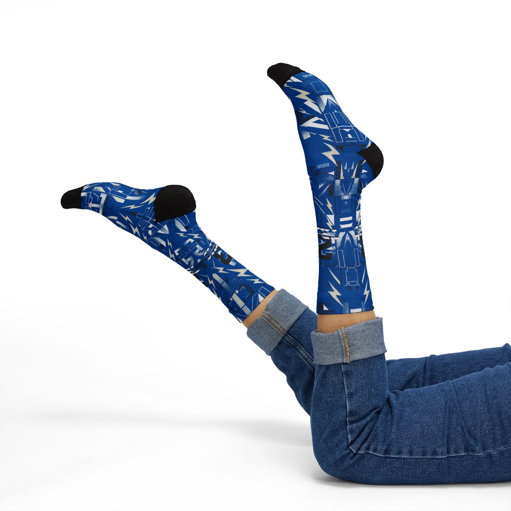 Matching Socks for Fragment Design x Travis Scott Jordan 1 Low OG Sail Military Blue Inspired Design