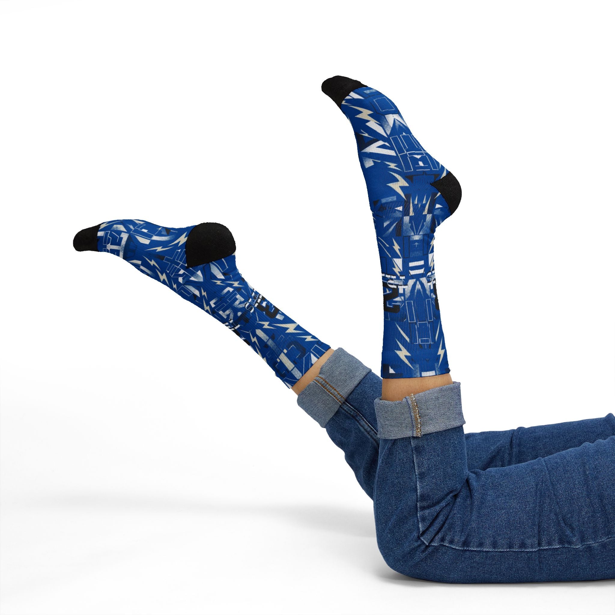 Matching Socks for Fragment Design x Travis Scott Jordan 1 Low OG Sail Military Blue Inspired Design