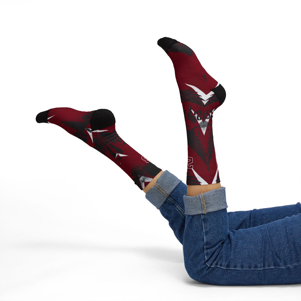 Jordan 1 Retro Low OG Banned 2026 matching Crew Socks | Crimson Red Basketball Streetwear