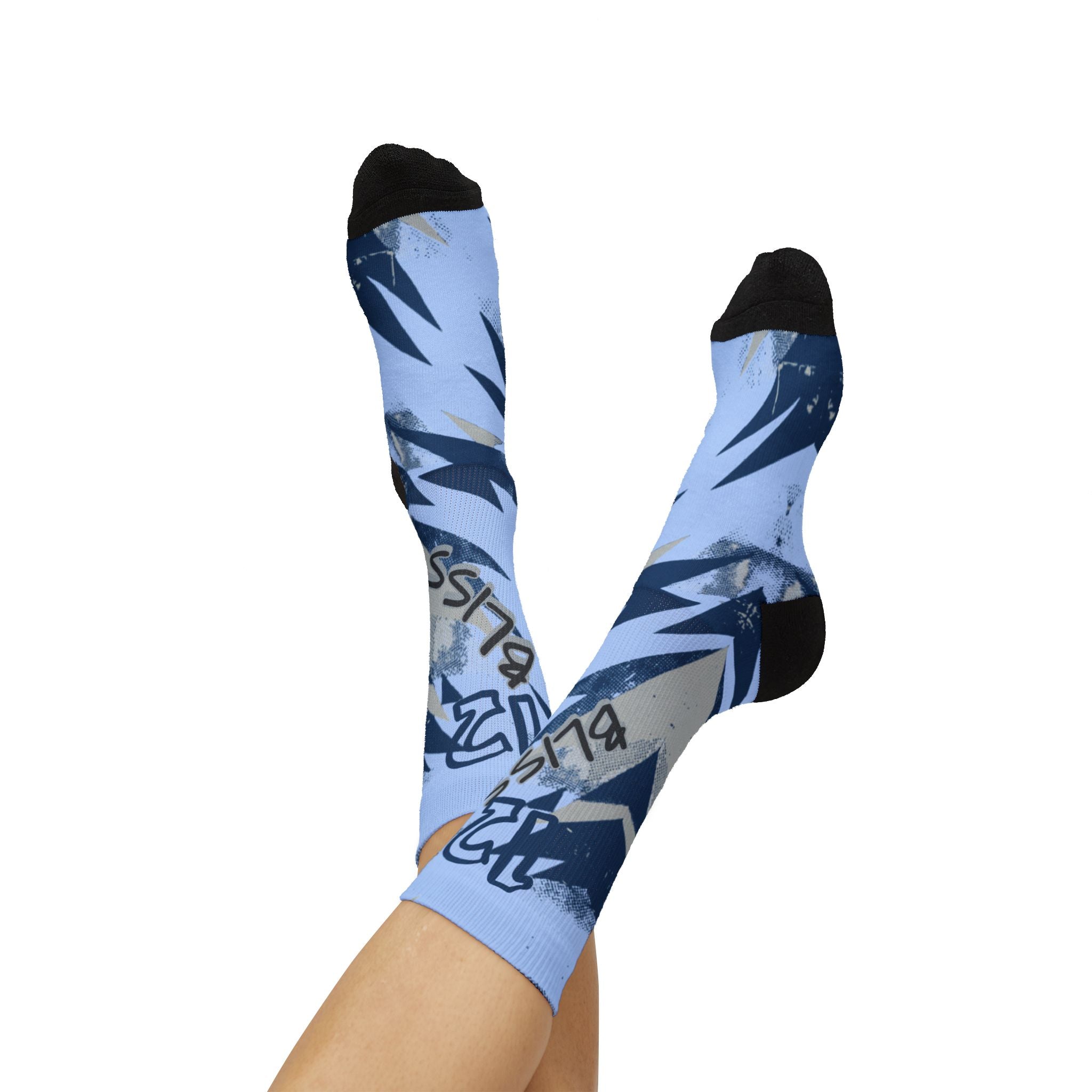 Socks to match Ja 3 Cobalt Bliss Matching Crew Socks | Morant Memphis Grizzlies Streetwear Basketball