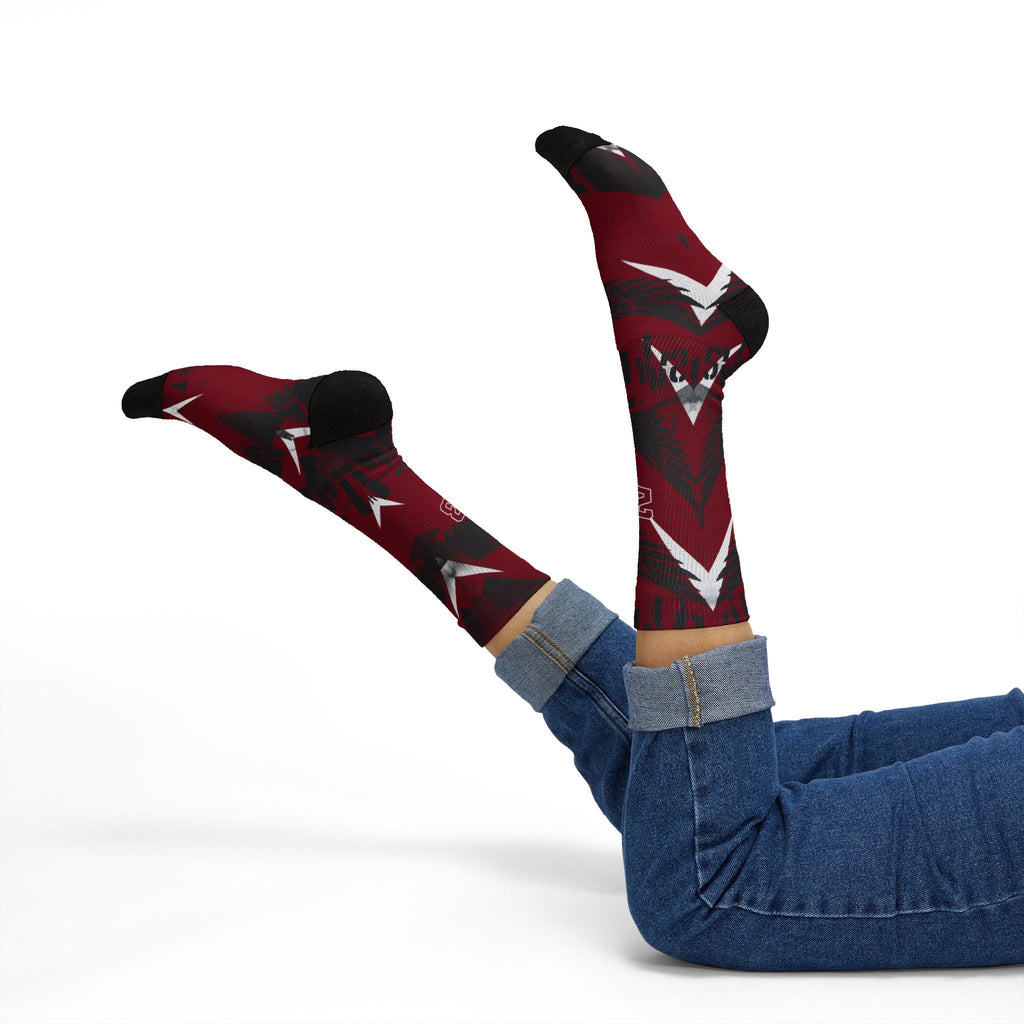 Jordan 1 Retro Low OG Banned 2026 matching Crew Socks | Crimson Red Basketball Streetwear
