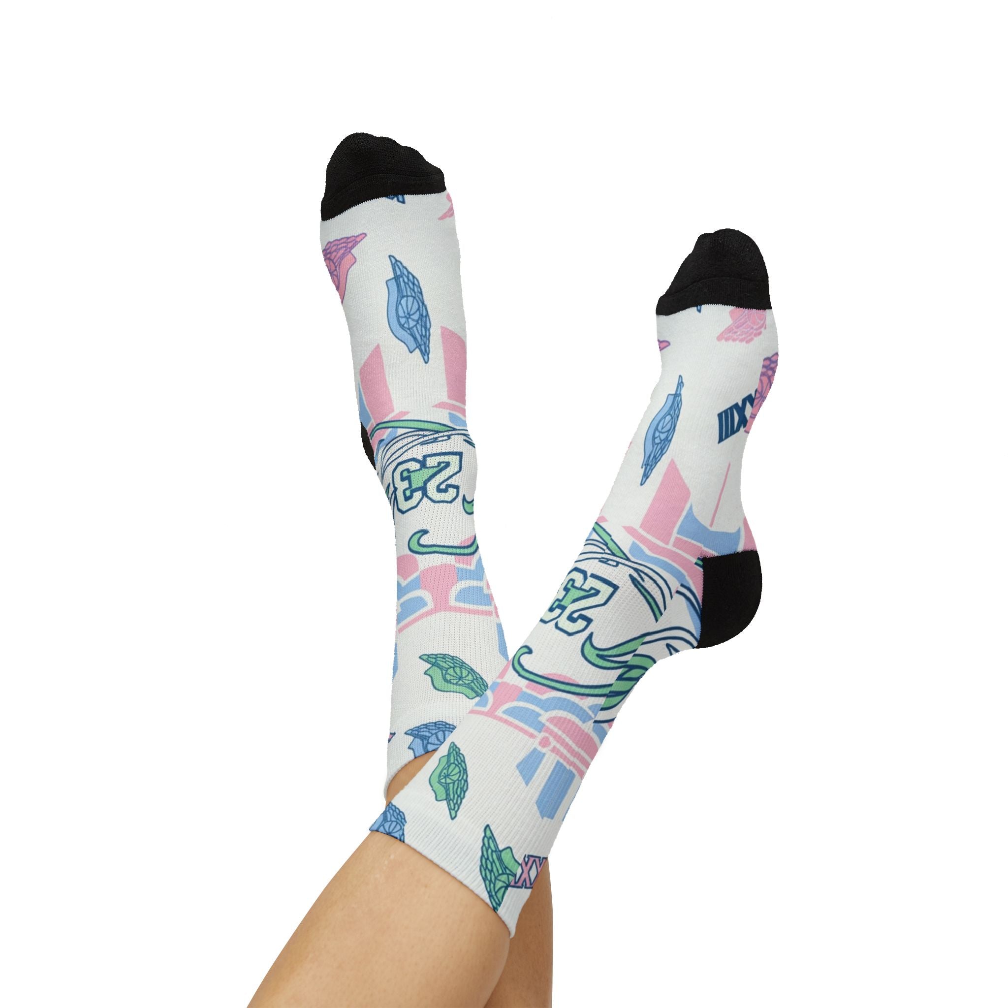 Socks to match Jordan 4 Valentines's Day GS Pink Valentine Inspired Crew Socks  Romantic Sneaker Matching Sock  Soft Girl Streetwear Gift